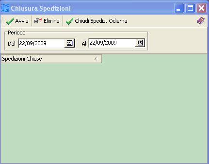 Chiusura spedizioni odierne