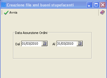 Creazione file XML buoni stupefacenti