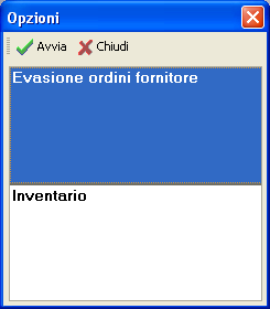 Menu avvio terminale radio