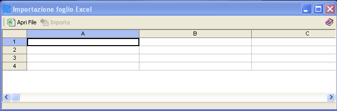 Importazione foglio Excel